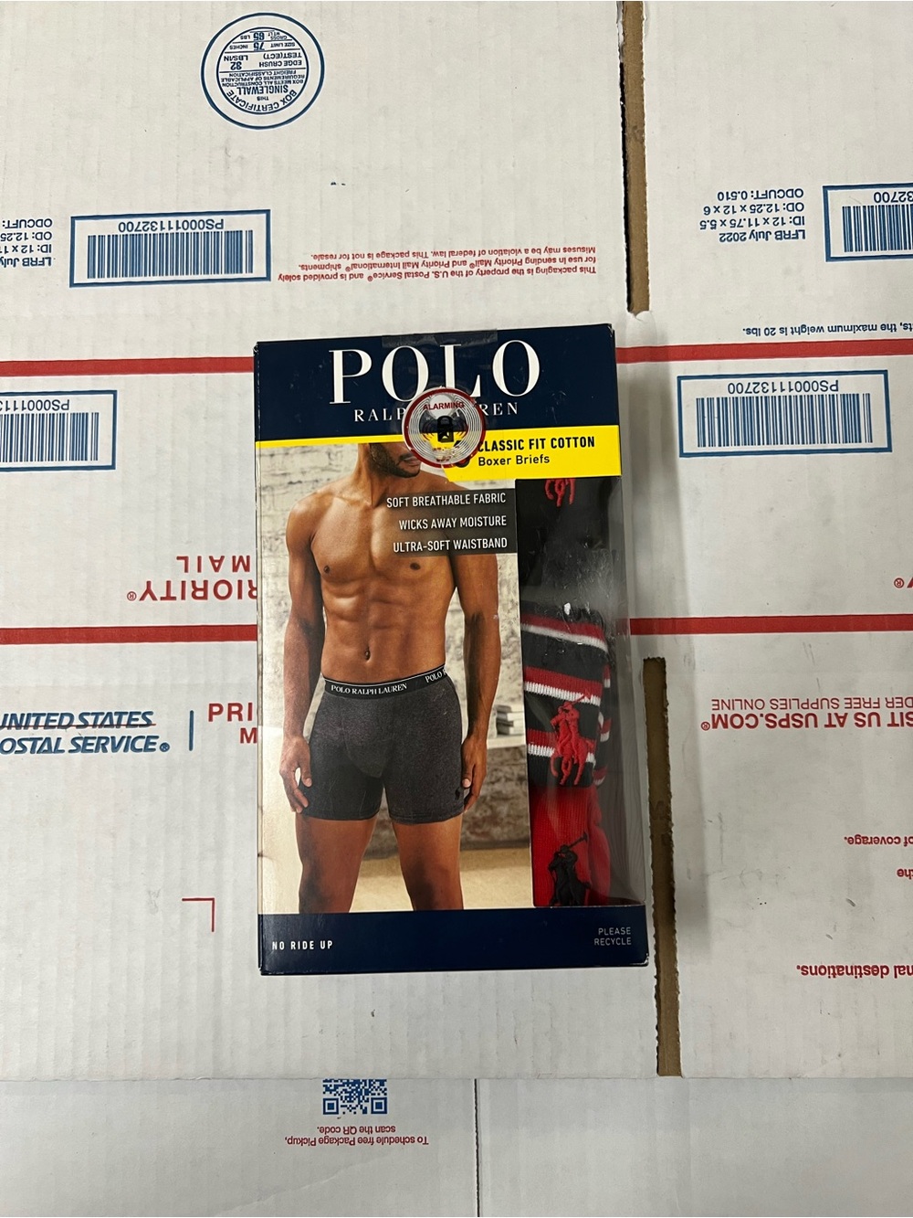 Polo by Ralph Lauren Black and Red Boxer Briefs Pack